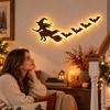 Halloween Glowing Wall Decor Set with Flying Witch and Bats, 5 for Holiday Decor