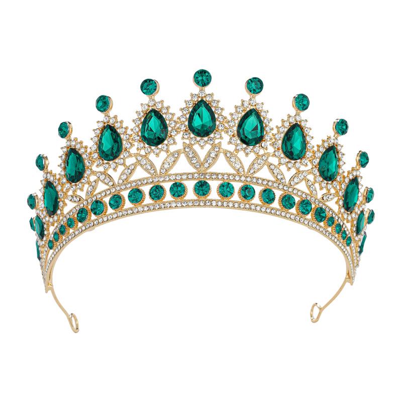 European & American Bride Rhinestone Crown Headband - Baroque Wedding & Evening Hair Accessory