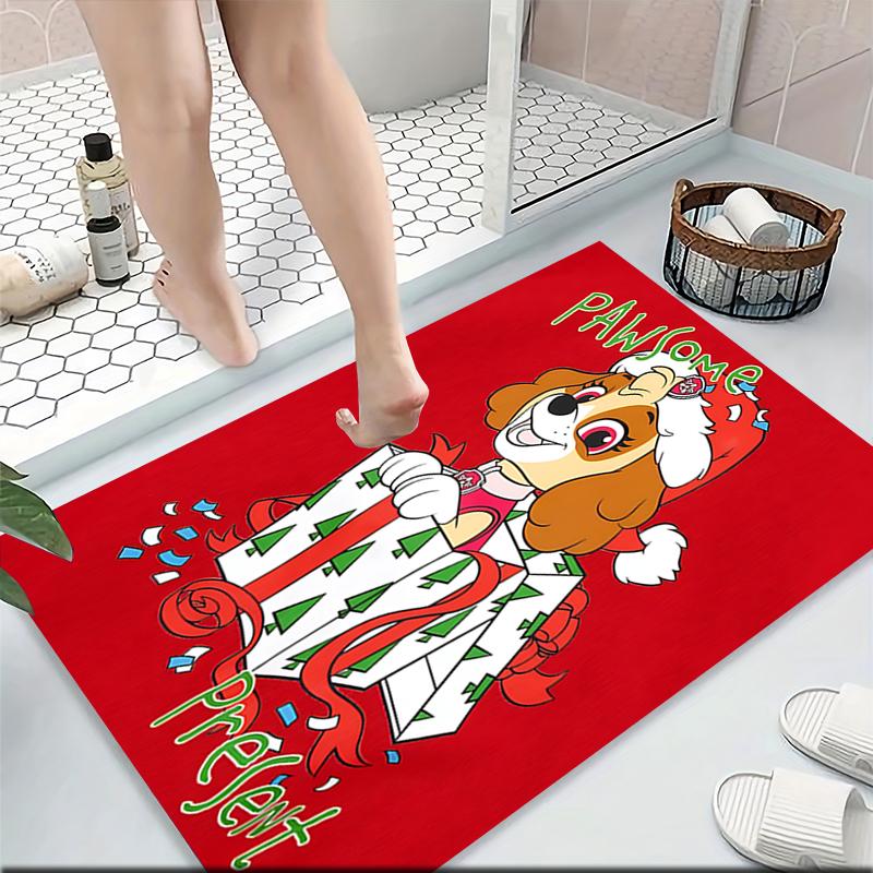 1Pc Paw Patrol Christmas Adventure Carpet Rug Soft Washable Antislip Home Living Room Sofa Mats Personalized Christmas Rug