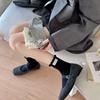 Korean Lace Cloth Label Solid Color Socks Versatile Pleated Lace Medium Tube Socks And Girls' Socks Stacking Socks