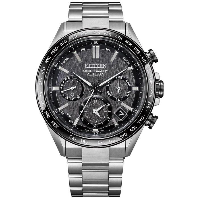 CITIZEN ATTESA CC4058-67X Chronograph Eco-Drive GPS Solar Watch, Titanium, Black/Silver