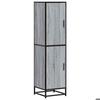 VidaXL Buffet haut sonoma gris 35,5x35x139 cm bois d'ingénierie métal, armoire latérale, armoire de rangement haute, vitrine 849057