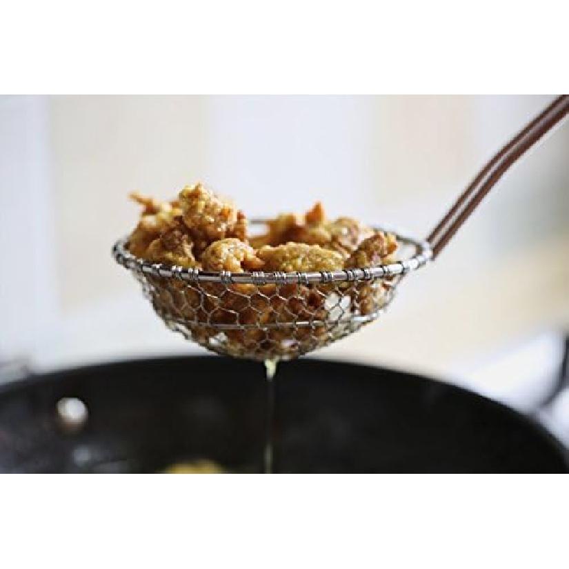 Stainless Steel Asian Spider Strainer Professional Kitchen Wire Skimmer with Spiral Mesh Basket Tools (Dia 5inch)