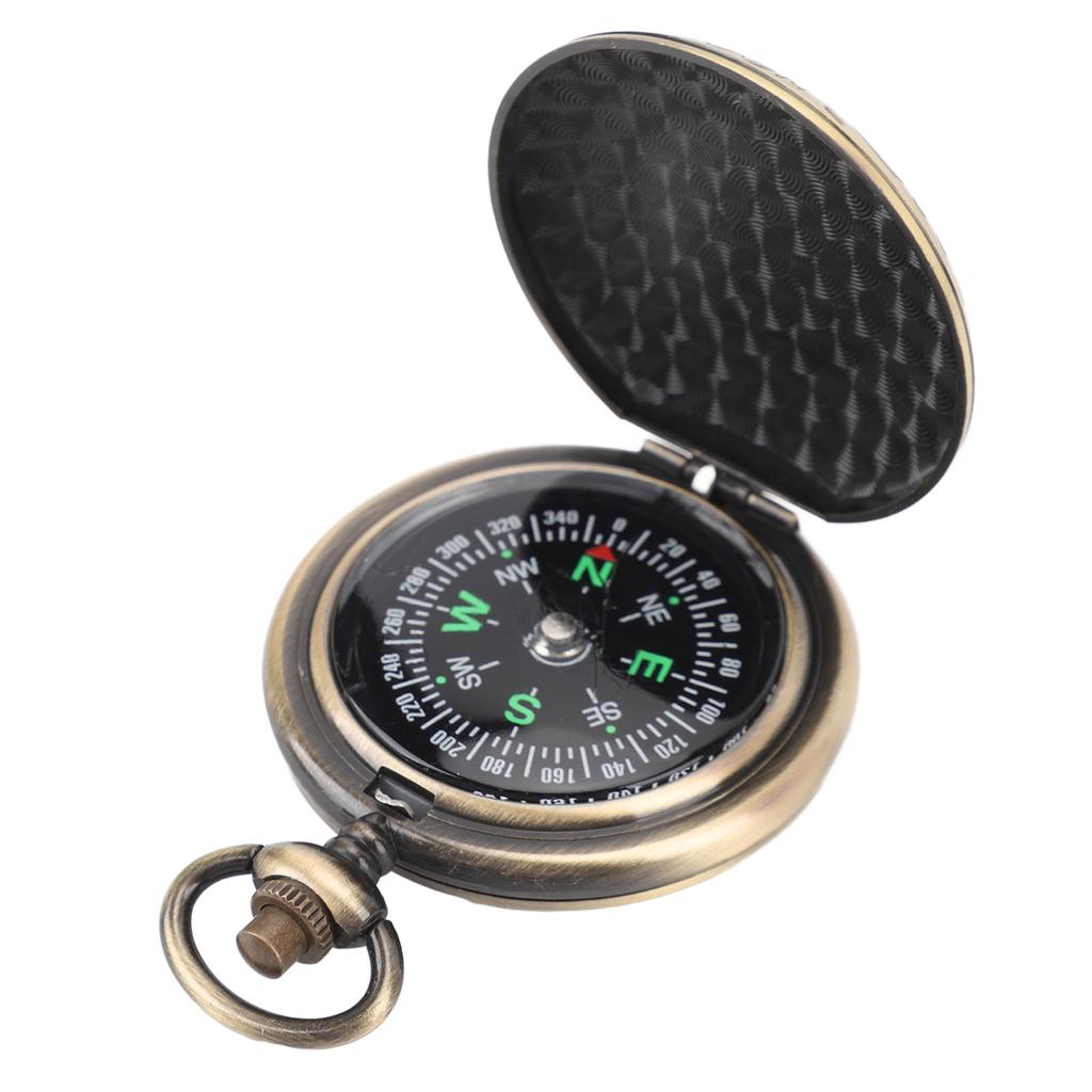 Antique Compass Luminous Accurate Rotatable Dial Metal Flip Cover Vintage Pocket Compass for