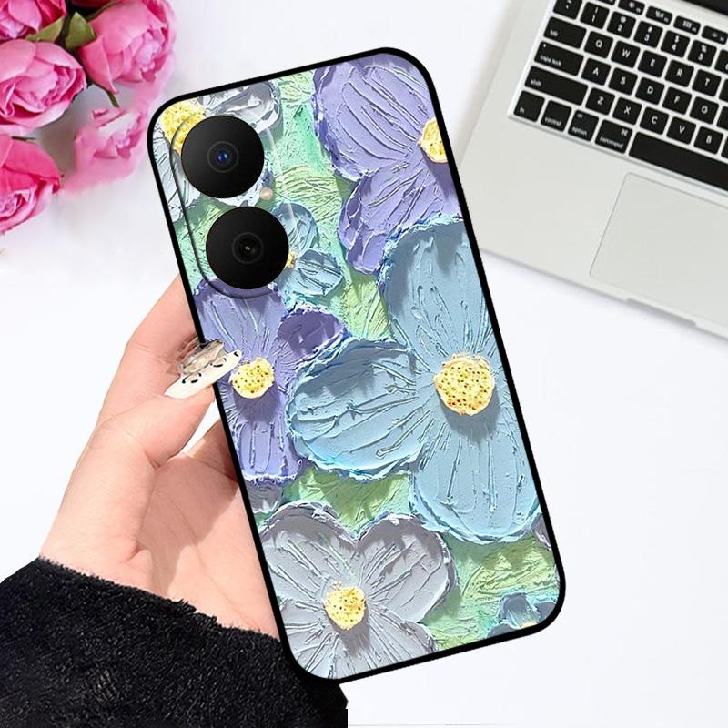 Case For Huawei Nova Y73 Fundas Oil Painted Silicone Back Cover For Huawei Enjoy 80 Soft Matte Phone Case JUY-AL00 Protect Shell