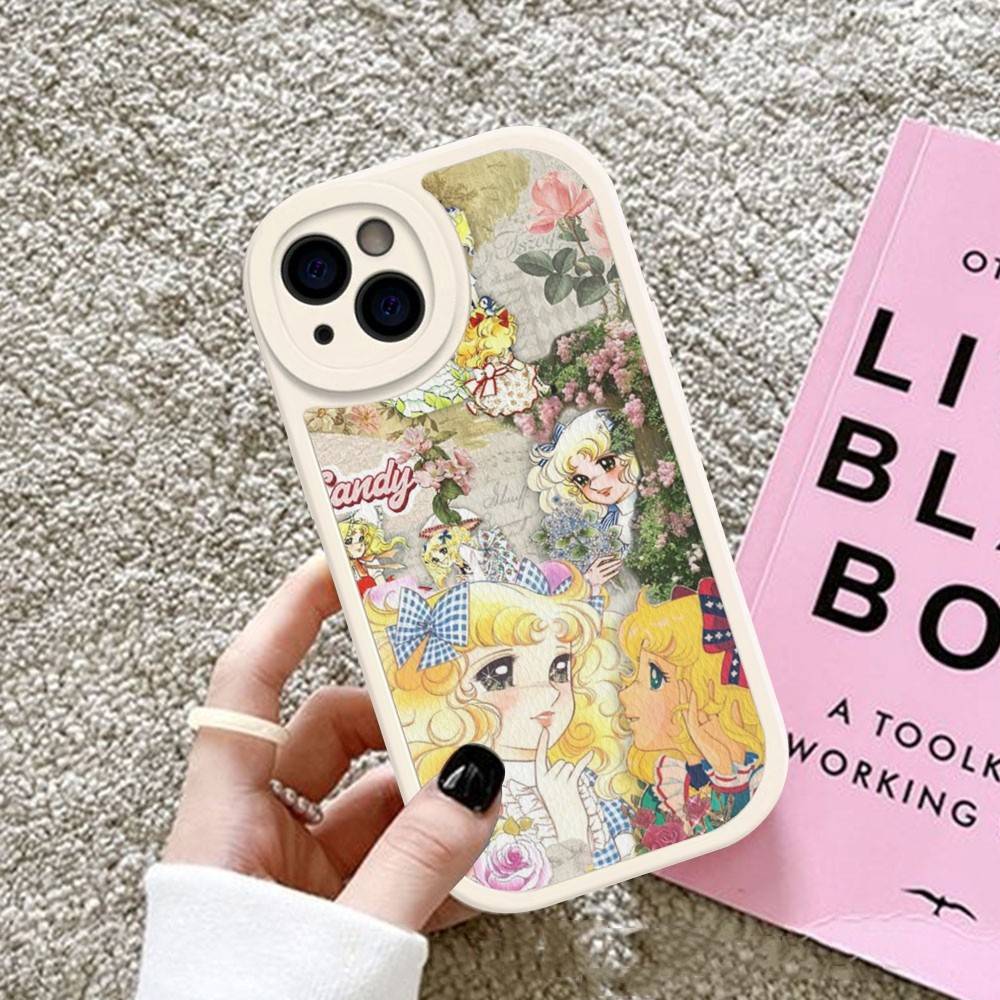 Manga Candy Phone Case For IPhone 16 15 14 13 12 11 Pro Max Plus Leather Soft Cover