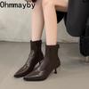 Autumn Design Pointed Toe Women Ankle Boots Sexy High Heels Pointed Toe Shoes Modern Short Botas Para Mujer
