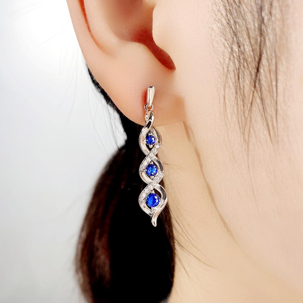 Lindon Fashion Copper Alloy Zircon Jewellery Drop Earrings For Women Wedding Party Gifts
