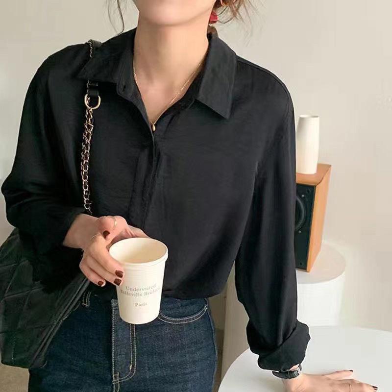 

Девочки Кремовый Топ Нежный Темперамент Драпированный Свободный Конфетный Рубашка-Куртка с Длинным Рукавом 3XL чёрный