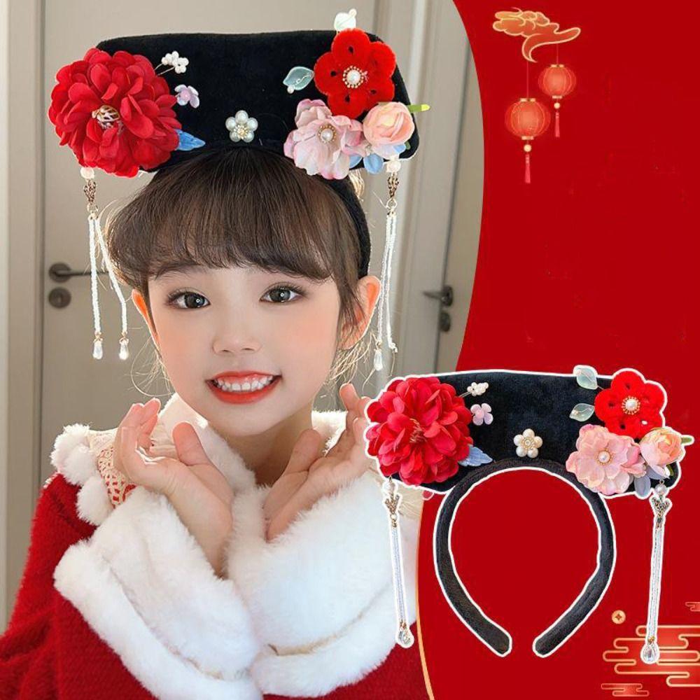 

Velvet Bow Chinese Style Headwear Snake Year Hanfu Headwear Ancient Style Gege Headband Women Style 5