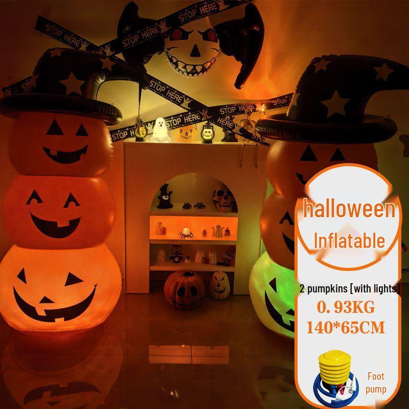 Halloween Pumpkin Ghost Inflatable Lantern for Decor & Costumes