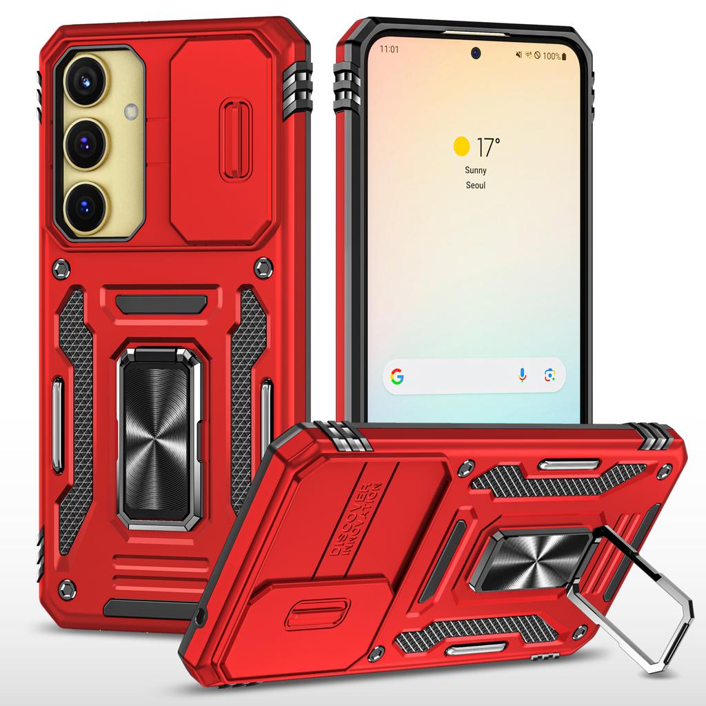 Armor Series For Samsung Galaxy A35 5G/A55 5G Kickstand Case Slide Lens Protection PC+TPU Phone Cover
