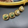 Vintage Antique Gold Square Full Inlaid Temperament Heavy-duty Ear Clip