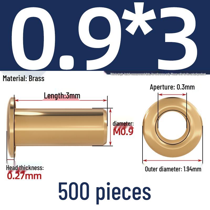 Pure Brass Hollow Rivets & Copper Eyelets Fasteners M1.3–M5