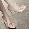 Fashion New High Heels 2025 Women's Bow Side Empty Stiletto Single