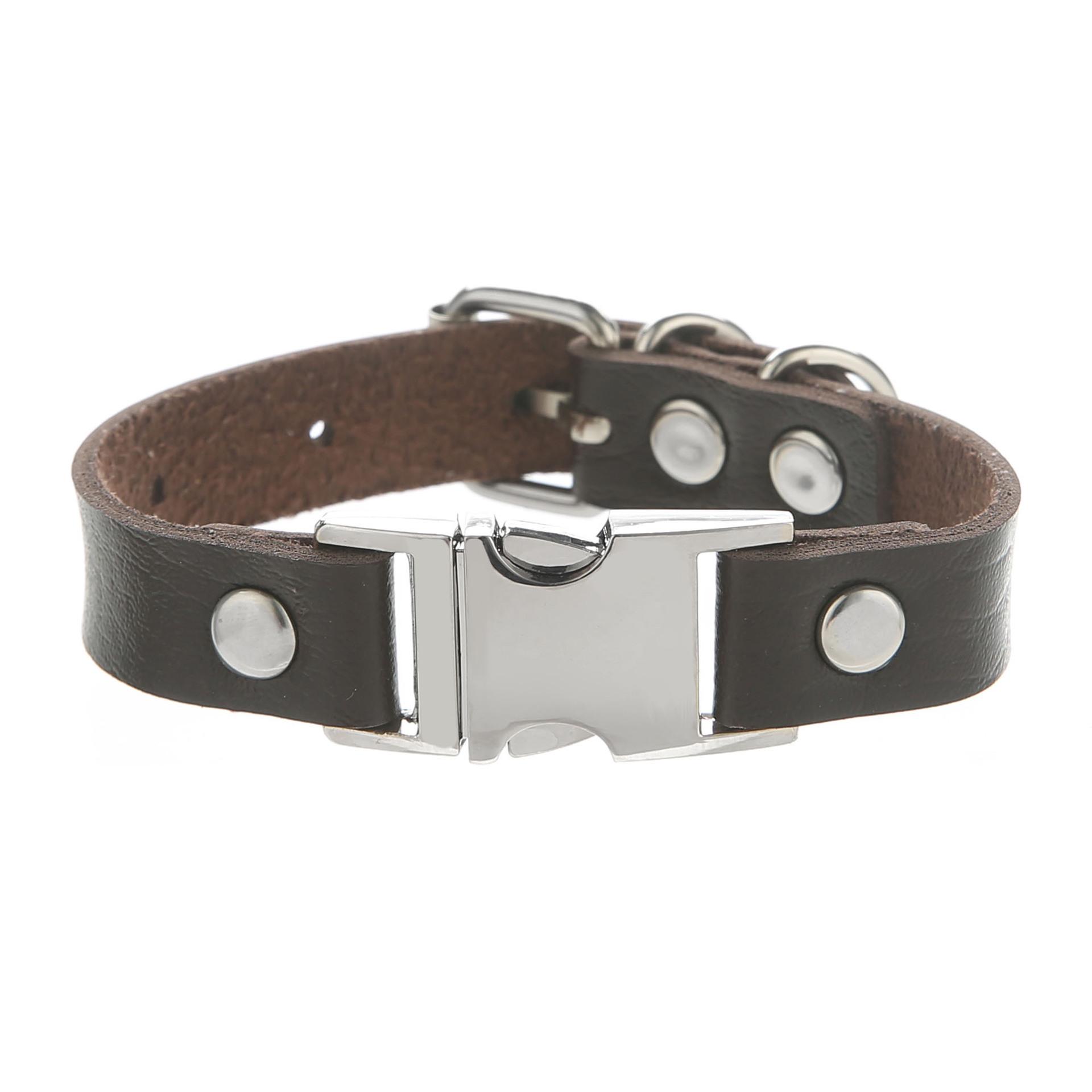 Punk Augenstich Schnalle Nieten PU Leder Armbänder Stachelmanschetten Schwarzes Armband Männer Frauen Goth Schmuck Gothic Emo Accessoires black