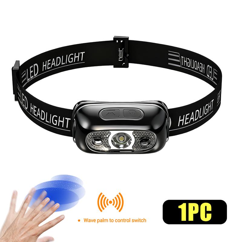 Powerful LED Sensor Headlamp USB Rechargeable Headlight Led Head Torch Camping Search Light Head Flashlight for Fishing Lantern
