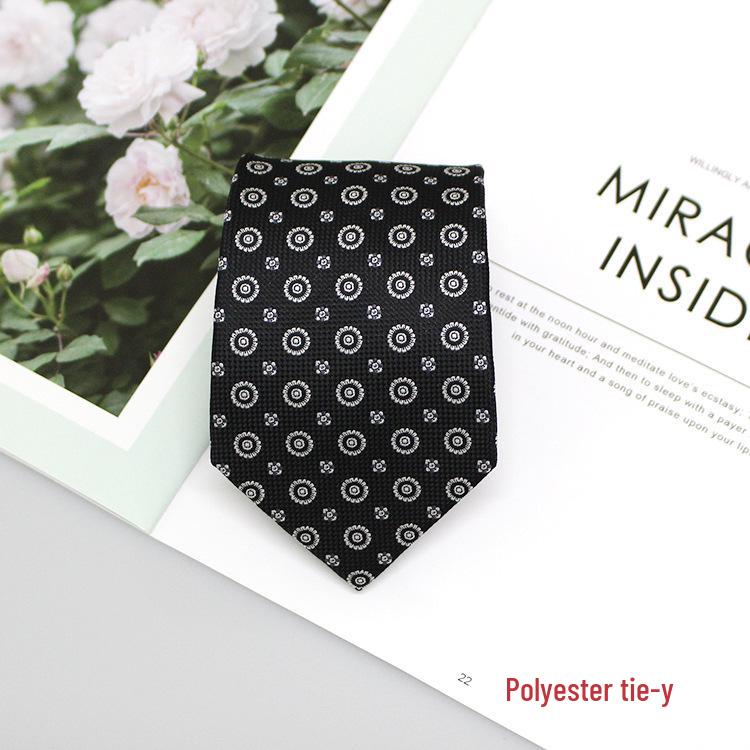 2024 Men's Jacquard Polyester Silk Tie - Floral and Stripe Design
