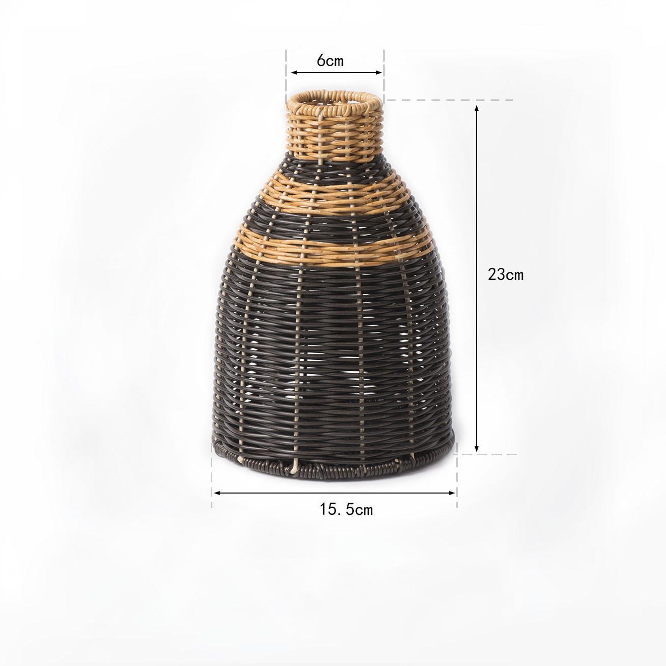 

Retro Handmade Woven Vase Imitation Rattan Flower Plant Potted Flower Basket Bouquet Holder Wedding Home Office Table Decor