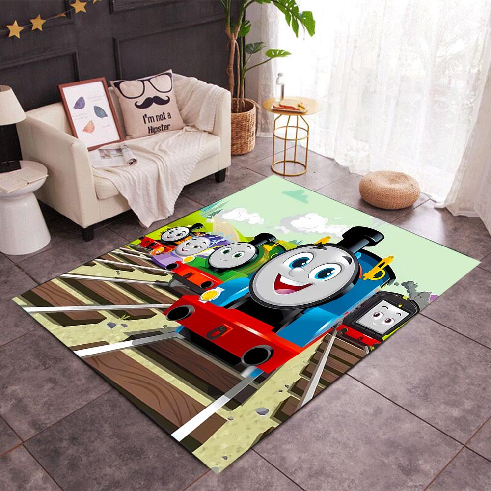 Thomas Friends Express Themed Anti-Slip Rugs - Polyester Home Decor, Suitable for Bedrooms, Living Rooms, Doorways, Studios, and Decorations