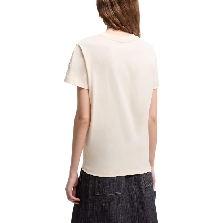 Moncler Short Sleeve Brand Logo Solid Color T-Shirt Women Tops L10938C0002989AUO034
