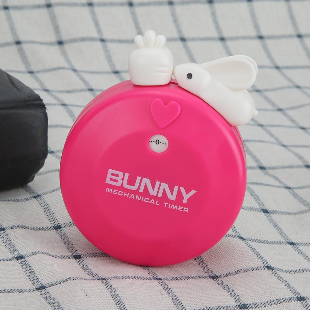 Cartoon Rabbit Mechanical Manual Kitchen Cooking Timer Alarm Reminder Timepiece Countdown ToolRose