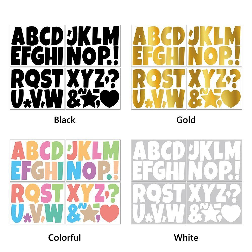 Creative 4 Inch Letter Stickers Colorful Waterproof Alphabet Stickers English Letters Vinyl Notice Board Stickers Blackboard