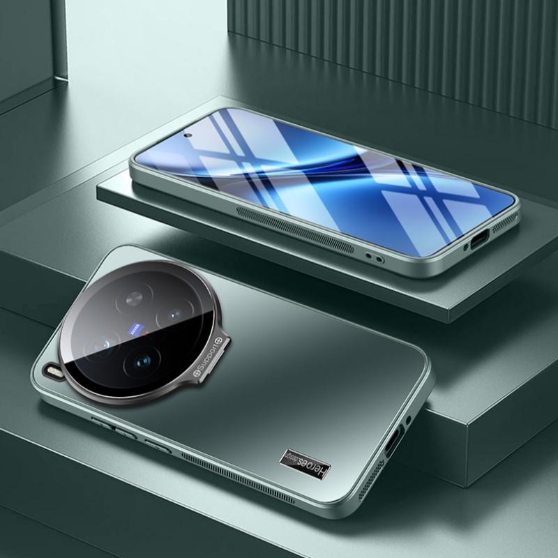 Luxury Matte Camera Lens Stand Back Protective Case for Vivo X300 Ultra / X300 Pro / X300 X300S Hard PC+TPU Bumper Cover