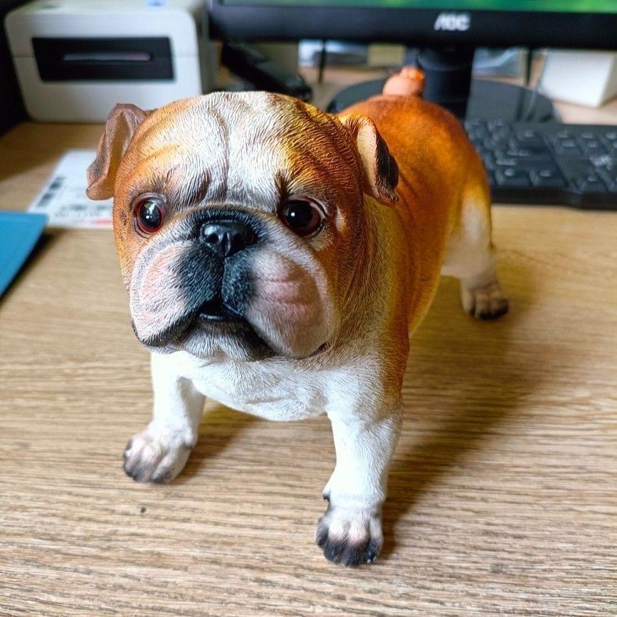 BRResin Handicrafts Creative and Cute Realistic Puppy French Bulldog Decorative Item Dog Outdoor Garden and Courtyard DecorationEY