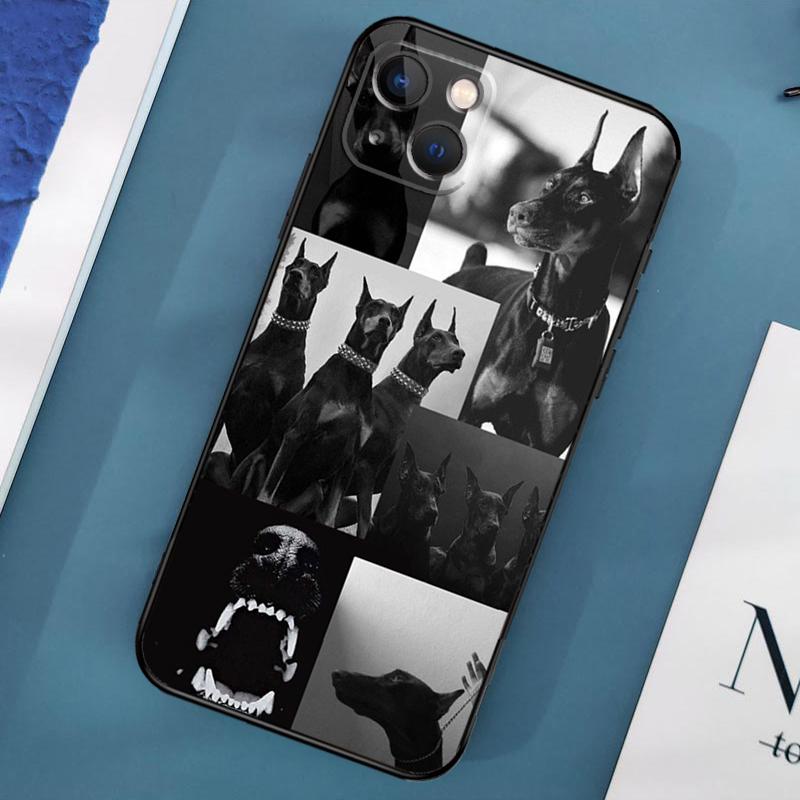 

Animal Doberman Dog Phone Case For iPhone 17 Pro Max 11 14 15 16 Pro Max 13 12 Mini 16 15 Plus 16e 17 Air Cover iPhone 13