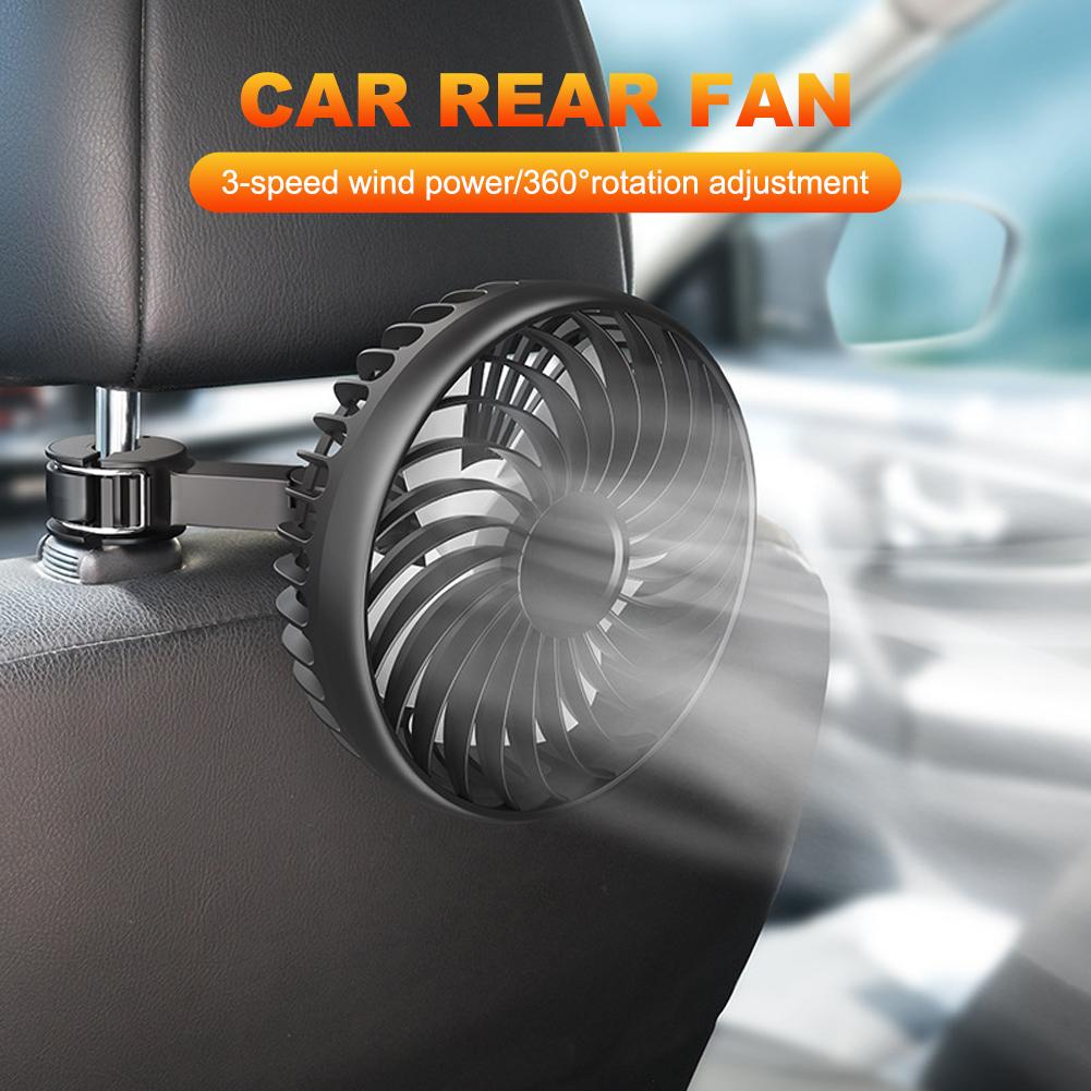 USB Powered Rear Seat Fan 360 Rotatable Car Cooling Fan 3 Speeds Cooling Backseat Fan for Sedan SUV Truck Van