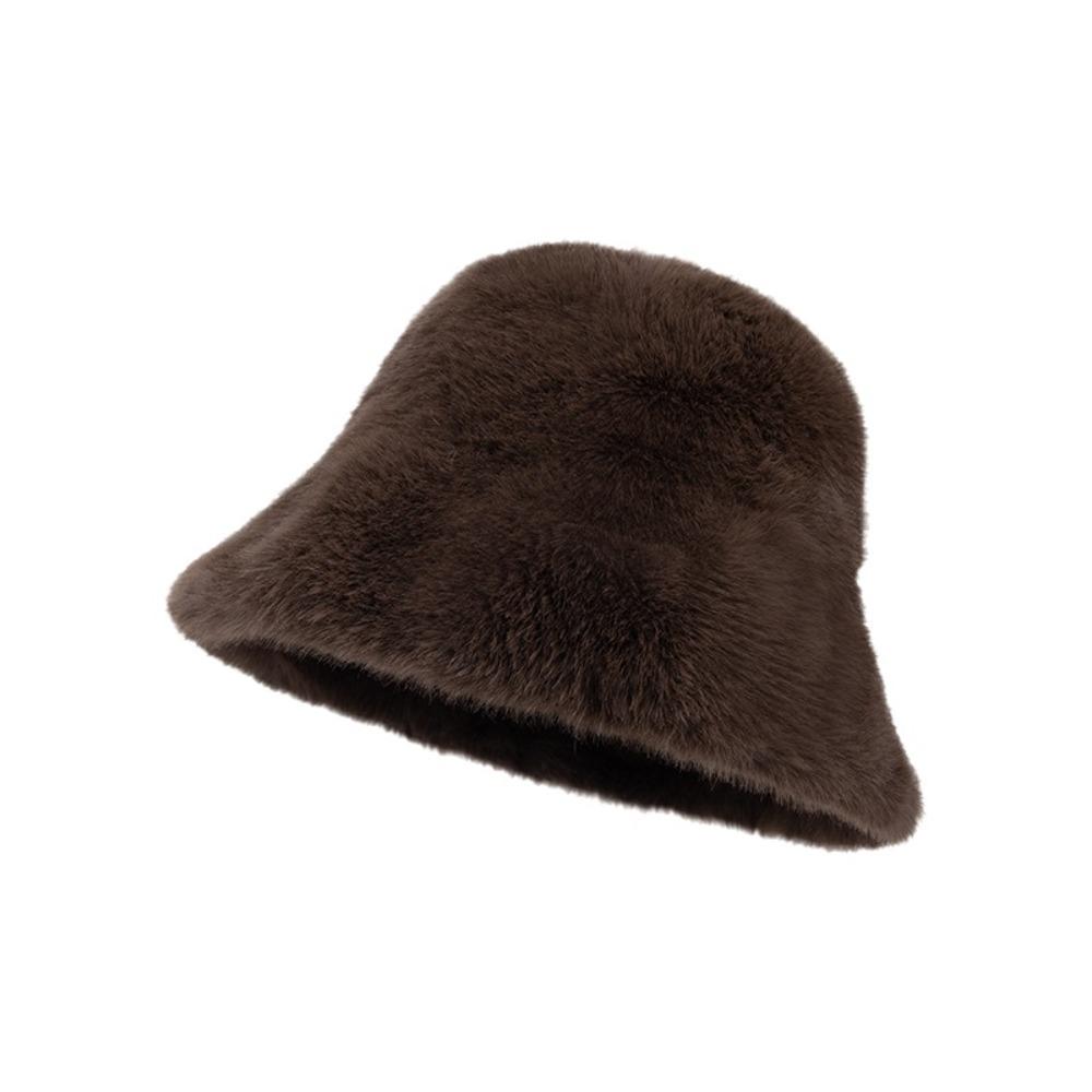 Faux Fur Plush Fisherman Hat Leopard Print Panama Hat Cozy Fluffy Fur Hat For Women Girls