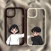 Sweet Girl & Boy Couple Paired Funda Iphone Case For iPhone 17 16 15Pro Max 11 12 13 14Pro Plus Shockproof Carcasa Iphone Shell
