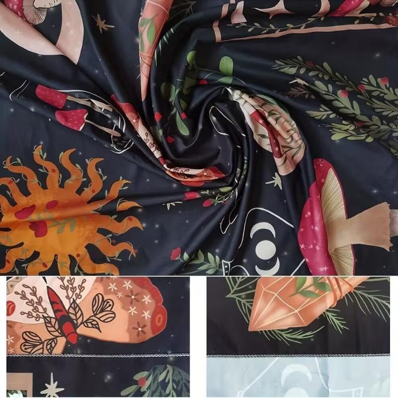 1/2Pcs Black and White Moon Sun Wall Hanging Tapestry Bohemian Decor Floral Throw Blanket Home Wall Art Room Decor