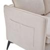 Modern double-sofa small fabric sofa armchair with storage side pockets and adjustable phone stand