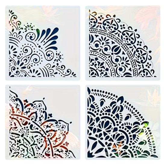 DIY Decorative Stencil Wall Art Painting Templates Reusable Plastic Drawing Stencil for T-Shirt Wood Tote Bag DIY Crafts Bohemian Home Decor