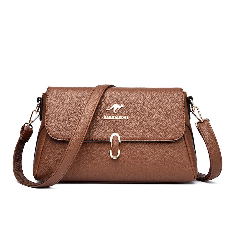 

Women s Shoulder Bag Leather Versatile Double Layer Large Capacity Simplicity Retro High Quality Luxury Female s Crossbody Bags