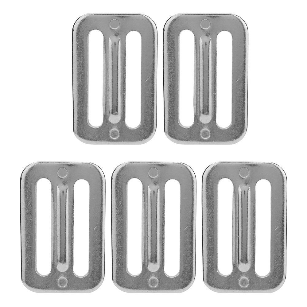 5 PCS Stainless Steel Adjustable Slide Buckle Rectangle Webbing Slider  For Purse Making and Bag DIY