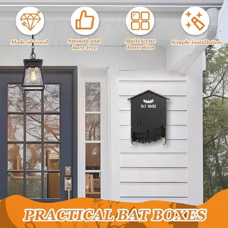 Handcrafted Bat House Decoration For Outdoor Use Natural Insect Control Solution Decorative Wooden Bat Habitat
