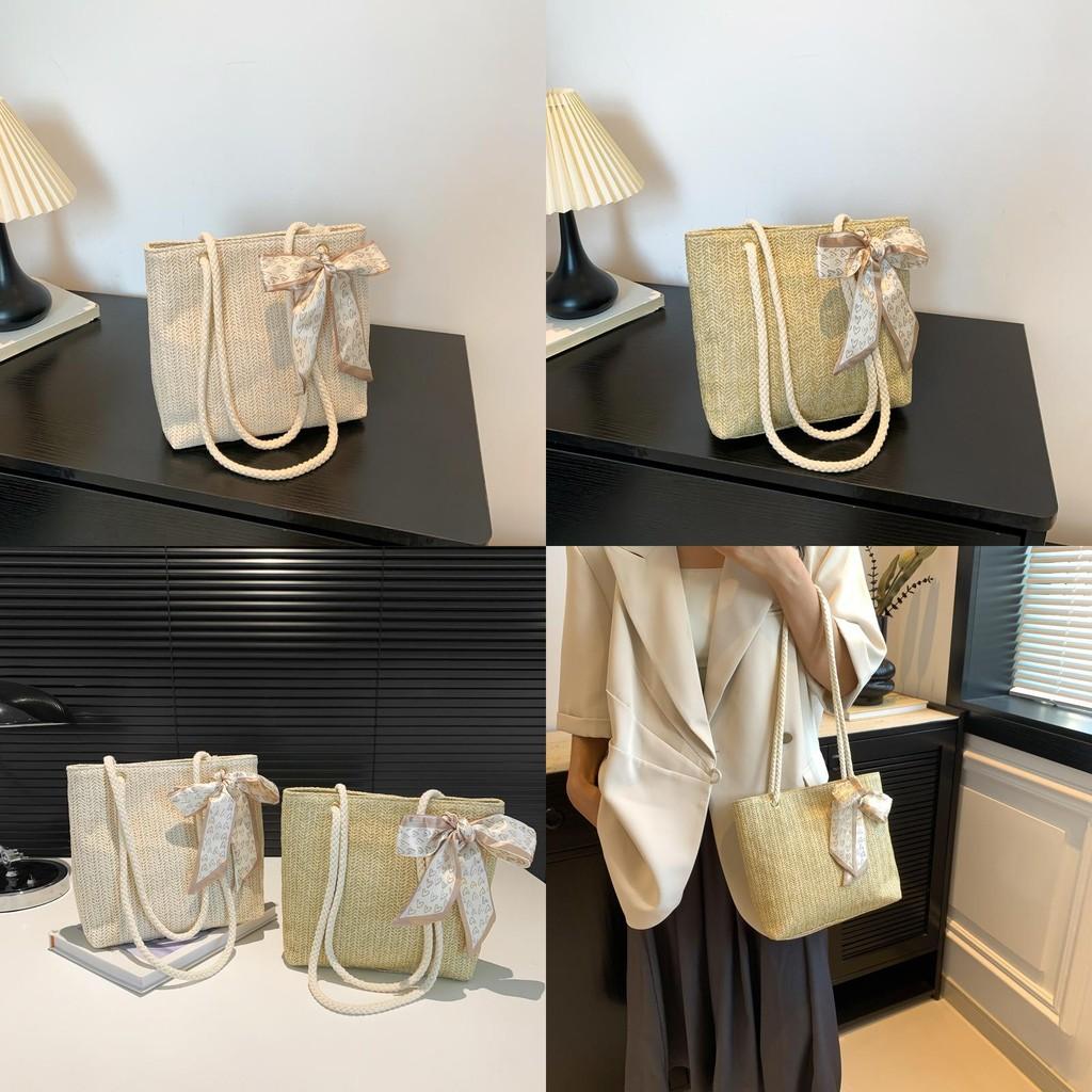 Chic 2024 Large Capacity Straw Tote Bag With Magnetic Closure Ideal For Daily Use