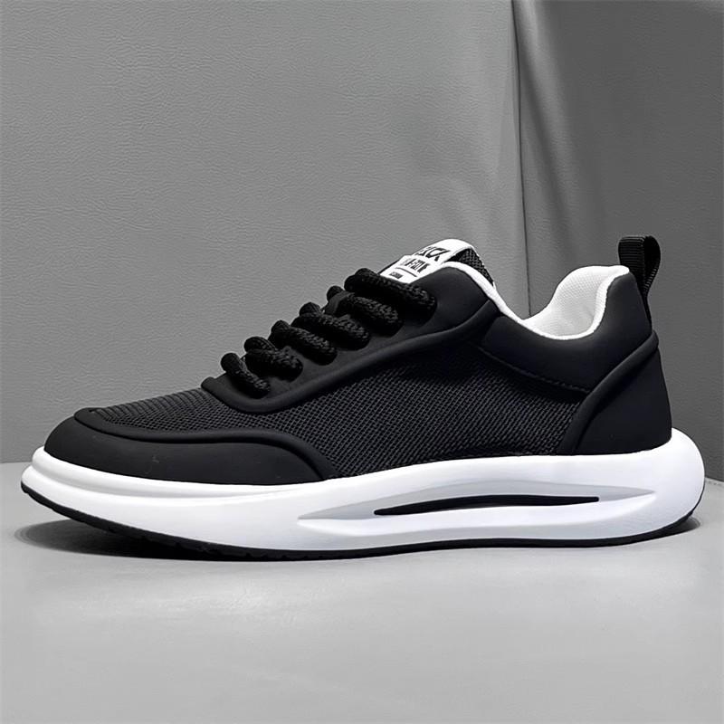 

Fashion 2025 Summer New Mesh Breathable Casual Shoes Mens Fashion Versatile Casual Sneakers Comfortable Soft Sole Sports Running Shoes 44 чёрный