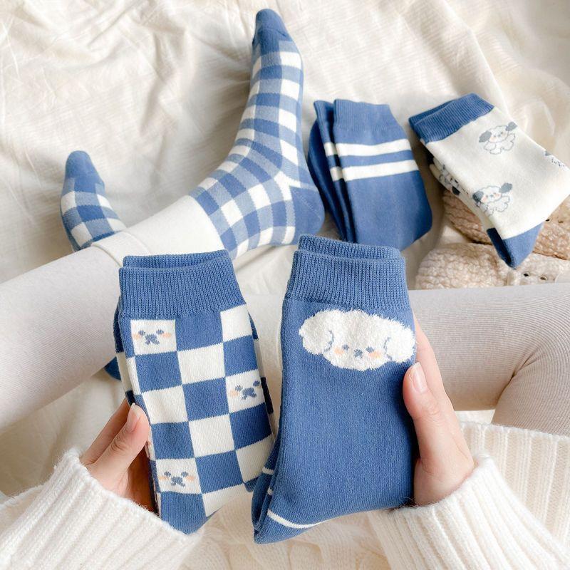 Cold Proof Socks for Women Mid Calf Socks Autumn and Winter Thickened Fleece Lined Warm Long Calf Terry Cloth Socks Long Calf Winter Looped Socks