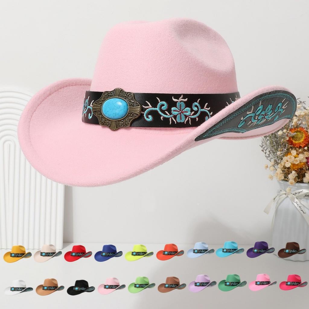 Solid color high-quality woolen hat ethnic style Tibetan men and women versatile travel sunshade top hat Western tide