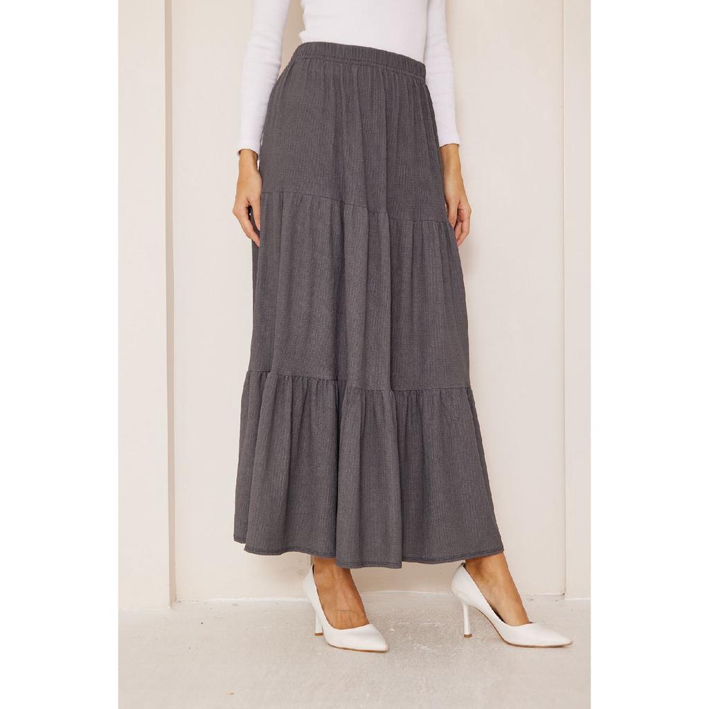 Layered Wrinkled Fabric Skirt, 3 Layer Skirt, Hijab Skirt, Long Skirt, Mother Gift, Lover Gift