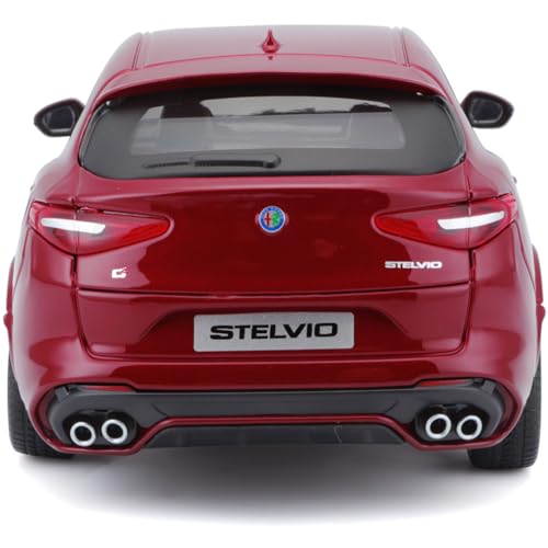 Bburago 1/24 Alfa Romeo Stelvio Red Diecast Model Car, Finished Product, 1:24 Alfa Romeo Stelvio 18-21086 RD