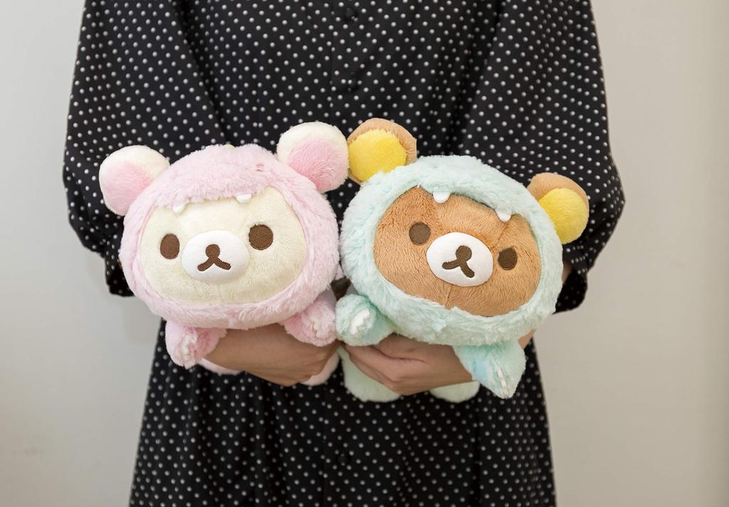 San-X Rilakkuma Dinosaur Play Face-Down Plush Toy, Rilakkuma MY72801