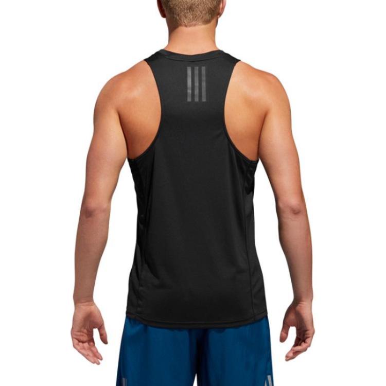 Adidas Tank Tops Men's Black Crew Neck Moderate Racerback DQ2523