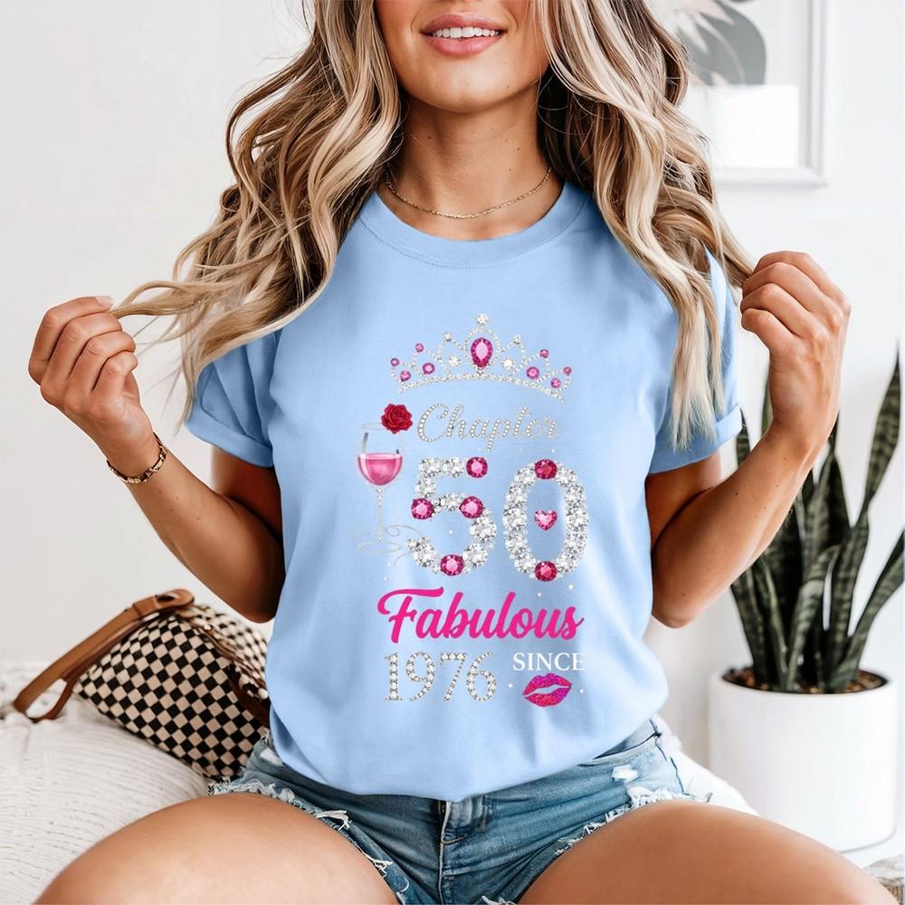 Chapter 50 Fabulous Since 1976 Unisex T Shirt 50th Birthday Graphic Tee Gift 2XL