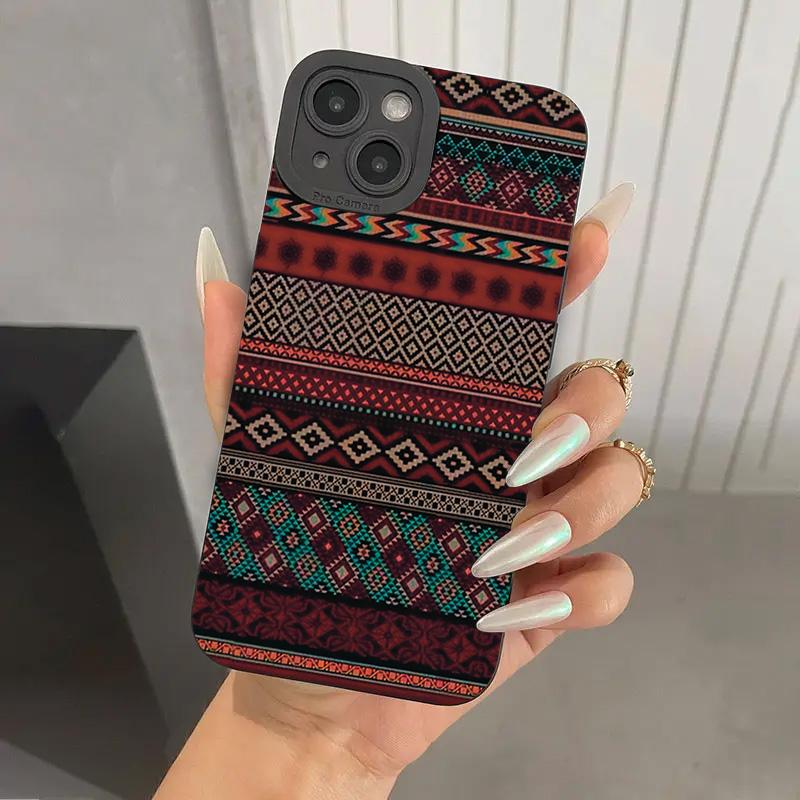 Exotic Ethnic Style Unique Phone Case for iPhone 17 16 15 14 13 12 11 Series Pro Max Plus Double Layer Protection