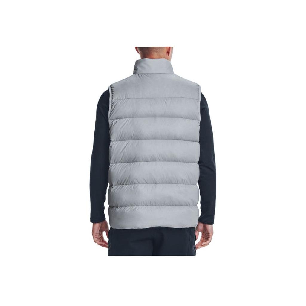 Under Armour Solid Color Logo Print Zip-Up Collar Sleeveless Vest Men Tops Gray 1372650-558